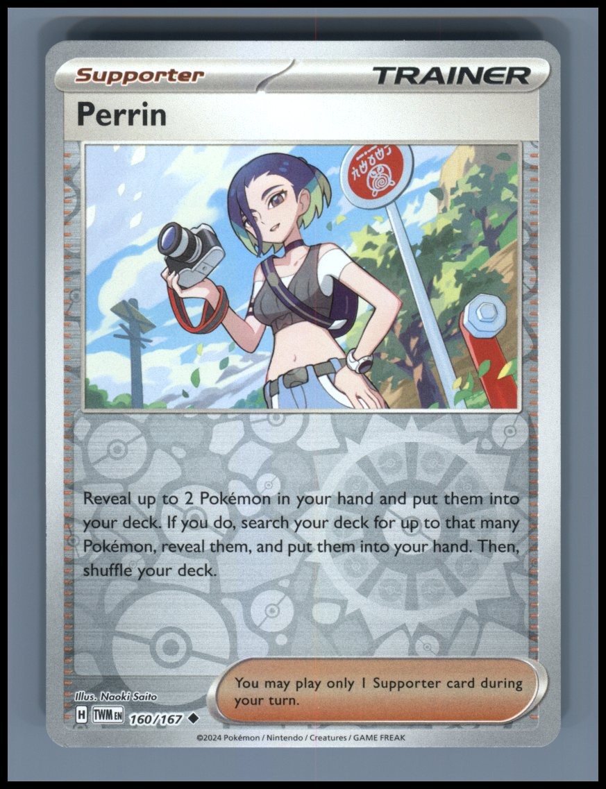 Perrin 160/167 Uncommon Twilight Masquerade Pokemon Reverse Holo Near Mint