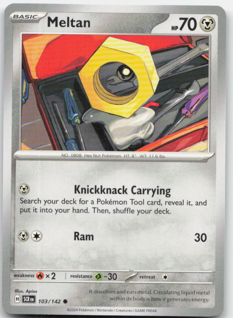 Meltan 103/142 Common Stellar Crown Pokemon Near Mint