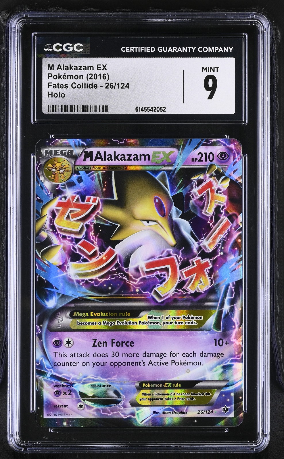 CGC 9 M Alakazam EX 26/124 Holo Fates Collide Pokemon Card