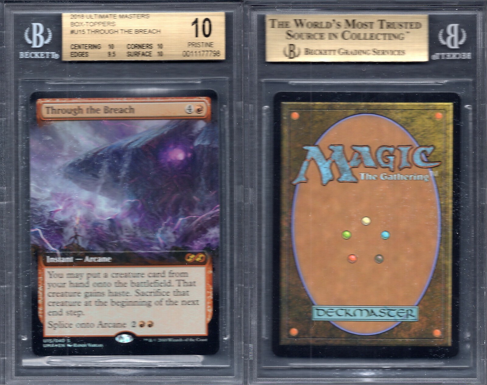 BGS 10 2018 MTG Ultimate Masters Box-Topper U15 Through the Breach POP6 G00 2482
