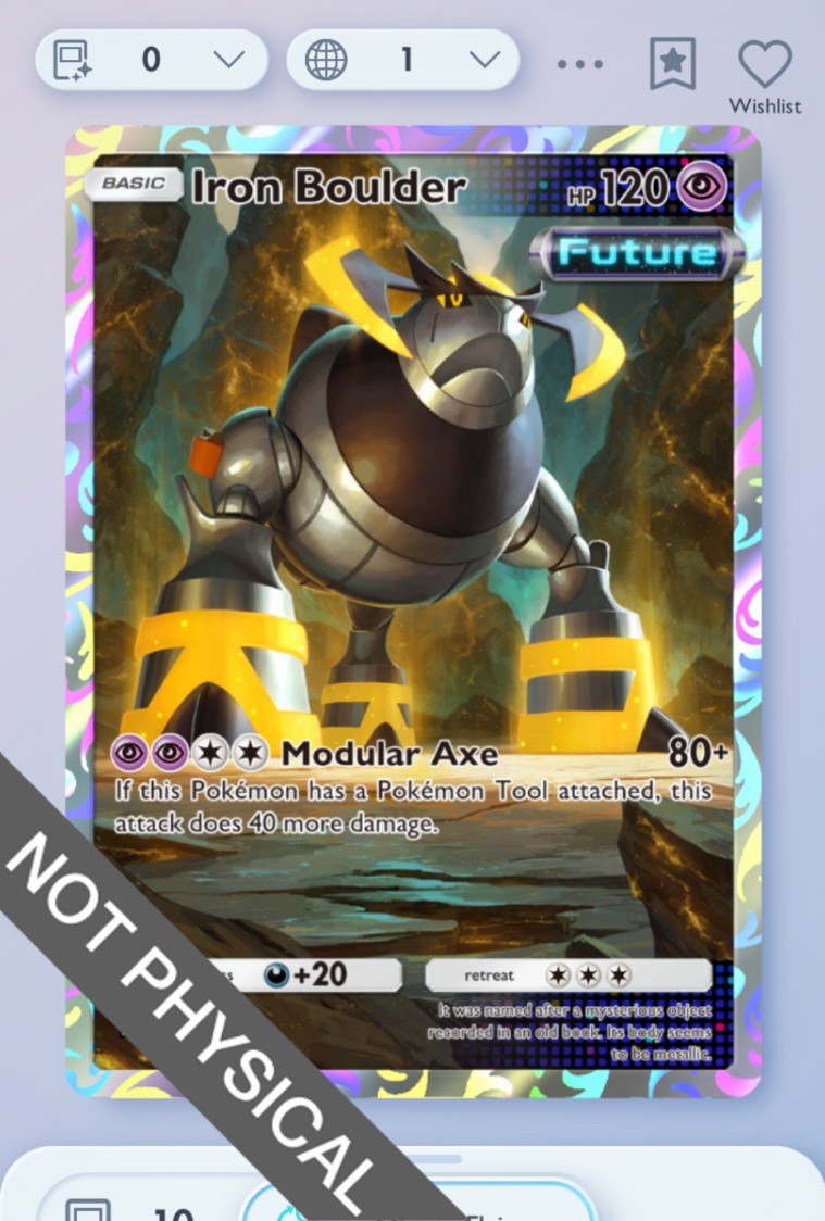 Pokemon TCG POCKET – Iron Boulder 1⭐, Paradox Drive, English