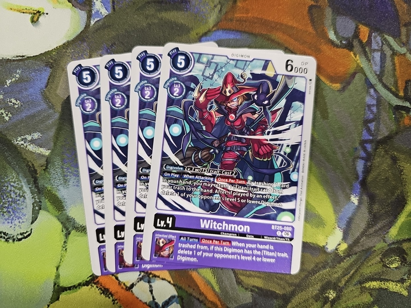 Digimon TCG BT25-080 Dual Revolution Witchmon x4 Playset