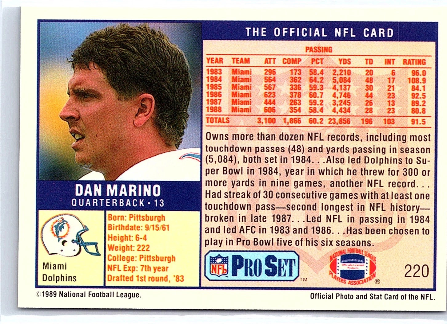 Dan Marino 220 ProSet