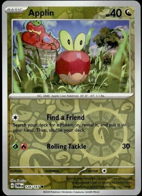 Pokemon – Applin – 126/167 – Reverse Holo – Twilight Masquerade -NM/M