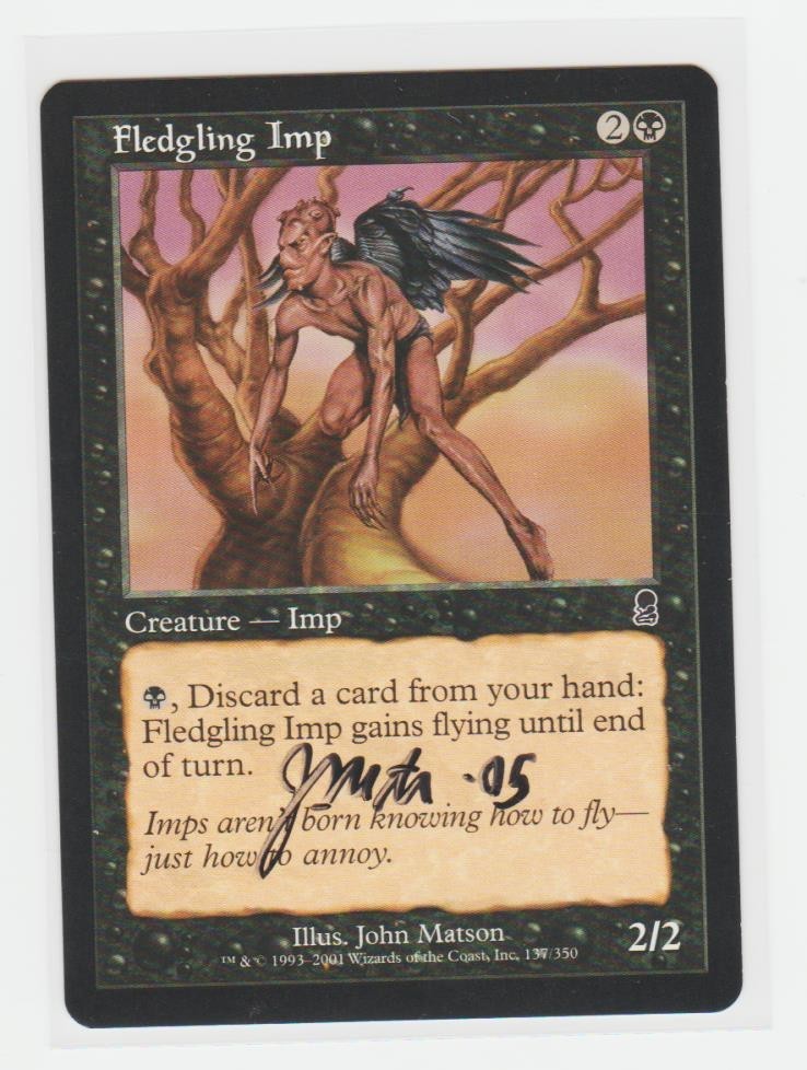Magic the Gathering ~ Fledgling Imp ~ M/NM ~ Odyssey ~ Signed by Artist #1