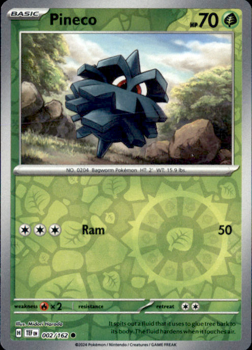 Pineco Reverse Holo Common SV05: Temporal Forces 002/162 NM Midori Harada 2024