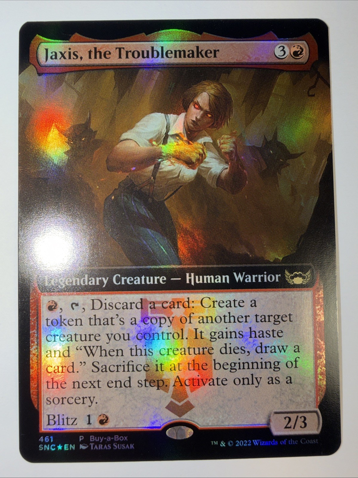 Jaxis, the Troublemaker 461 Extended Art FOIL Promo Magic the Gathering Mint