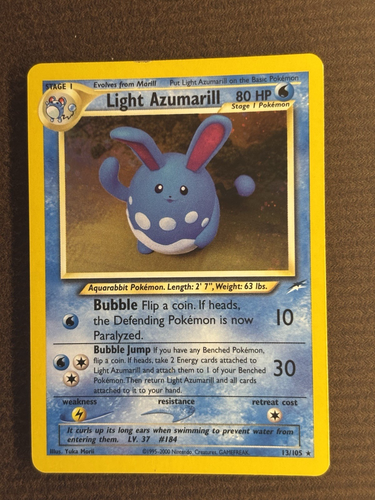 Light Azumarill 13/105 Rare Neo Destiny Pokemon Unlimited Holo