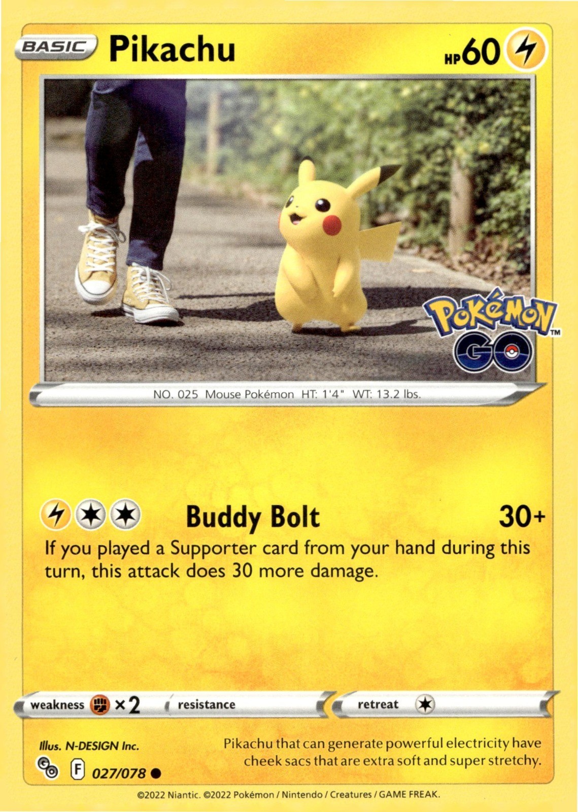 Pikachu (27) 027/078 Pokemon GO PGO N-DESIGN Inc