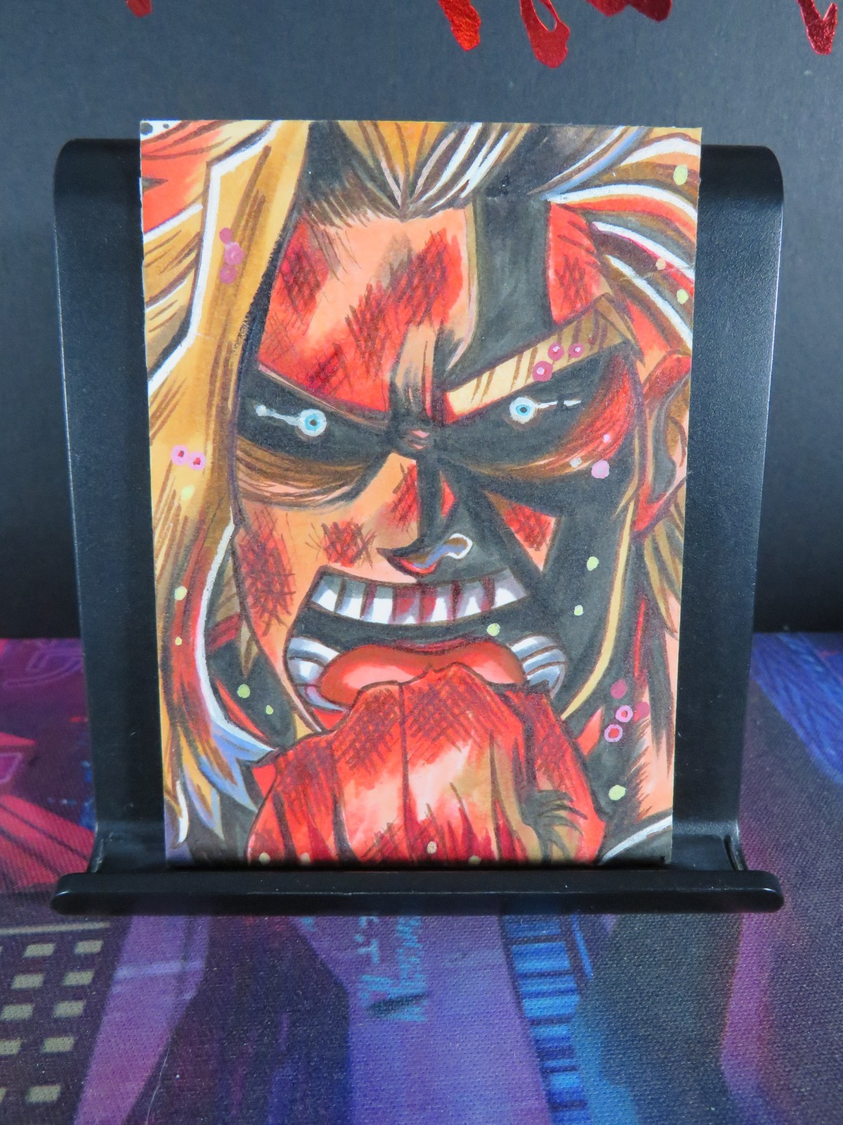 All Might Hand Drawn 1/1 Sketch Art Card Studio My Hero Academia Blacklight MHA