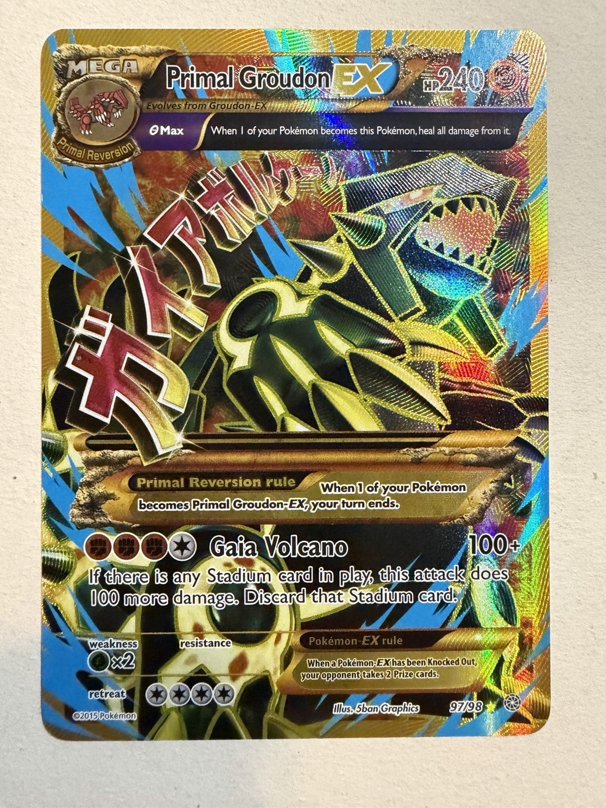 Primal Groudon EX 97/98 XY Ancient Origins Ultra Rare Full Art Holo 240 HP