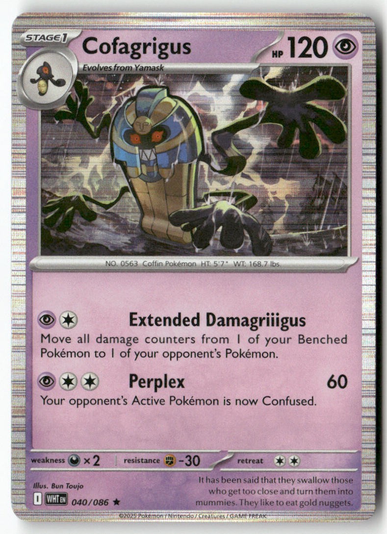 Cofagrigus 040/086 White Flare Holo Rare Pokemon Bun Toujo