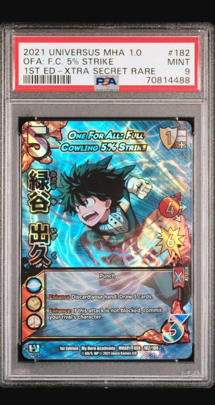 My Hero Academia One For All: Full Cowling 5% Strike 1st Edition XSR PSA 9 MINT