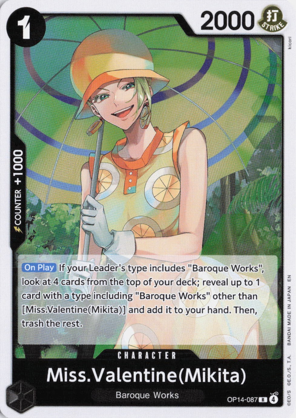 Miss.Valentine(Mikita) R English:[OP14-EB04] OP14-087 One Piece TCG NM