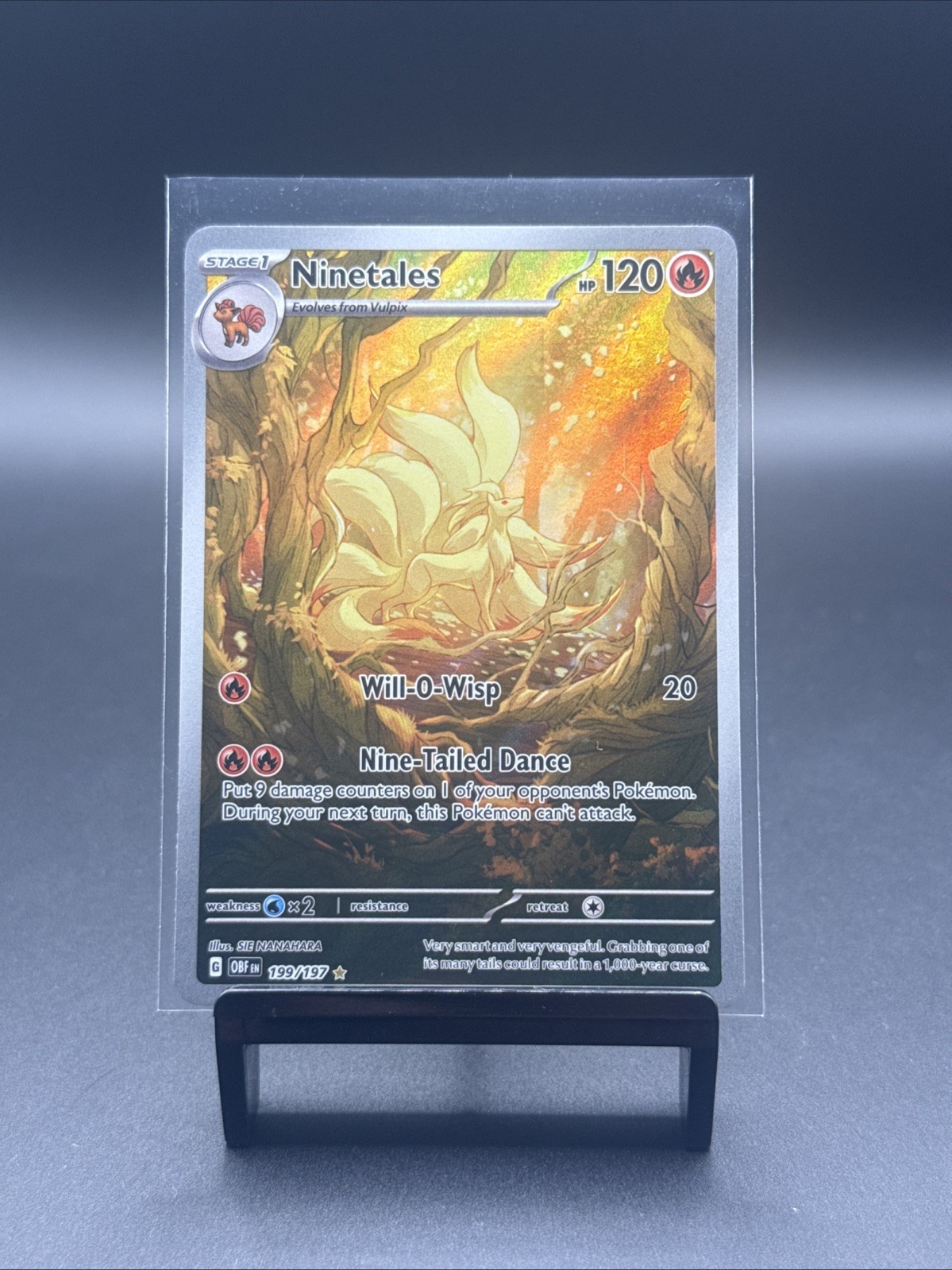 Ninetales 199/197 SV03: Obsidian Flames Full Art NM