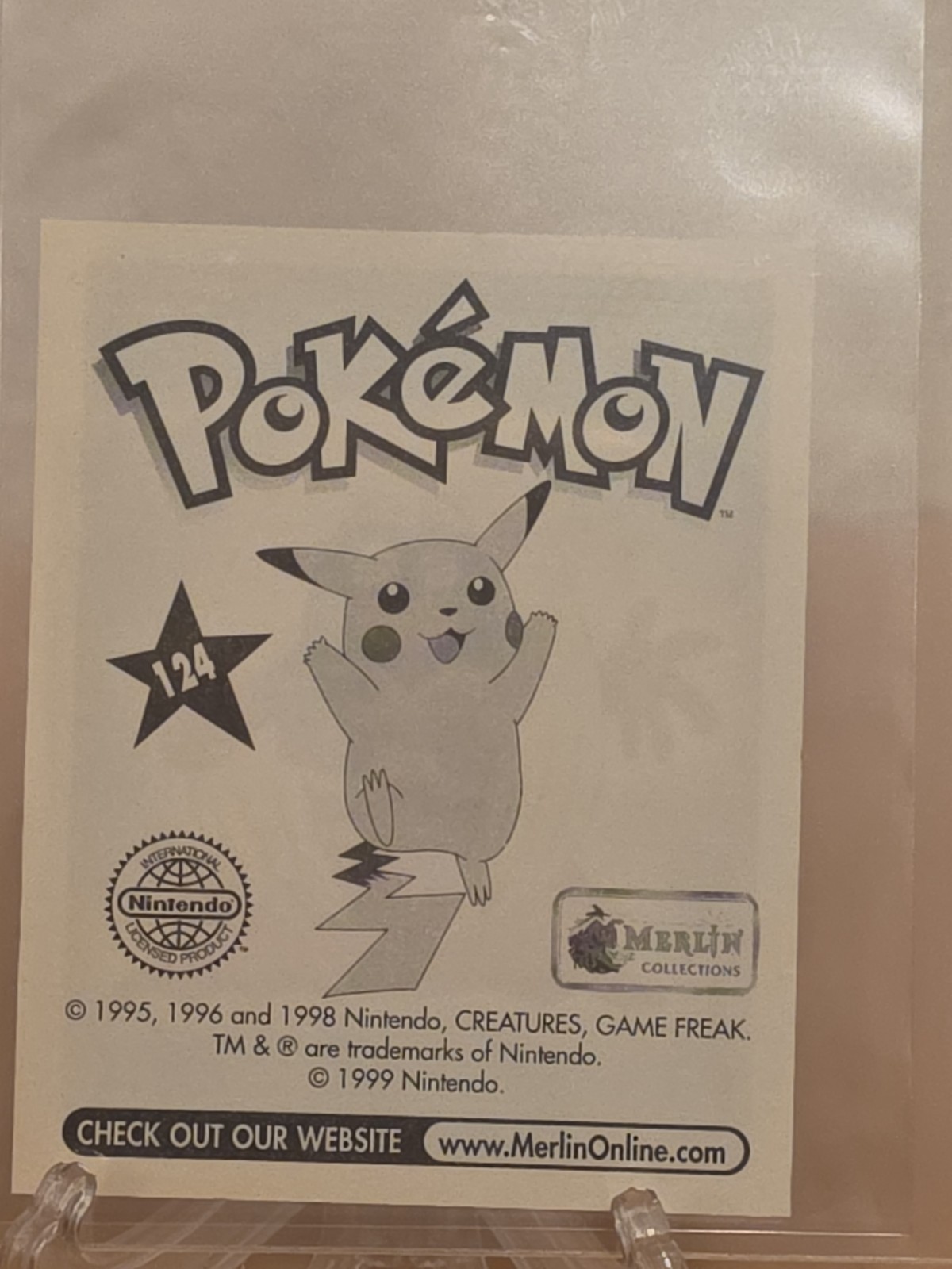 POKEMON SERIES 1, MERLIN TOPPS STICKER # 124, JYNX, YEAR 1999
