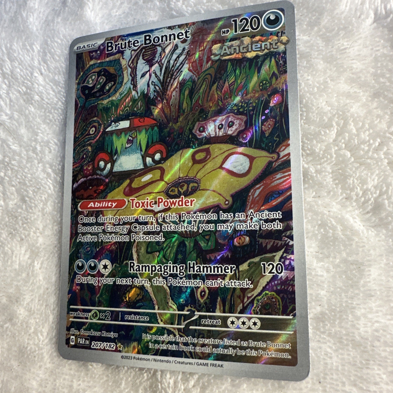 Brute Bonnet 207/182 SV Paradox Rift Illustration Rare Holo Pokemon Card Mint 🔥