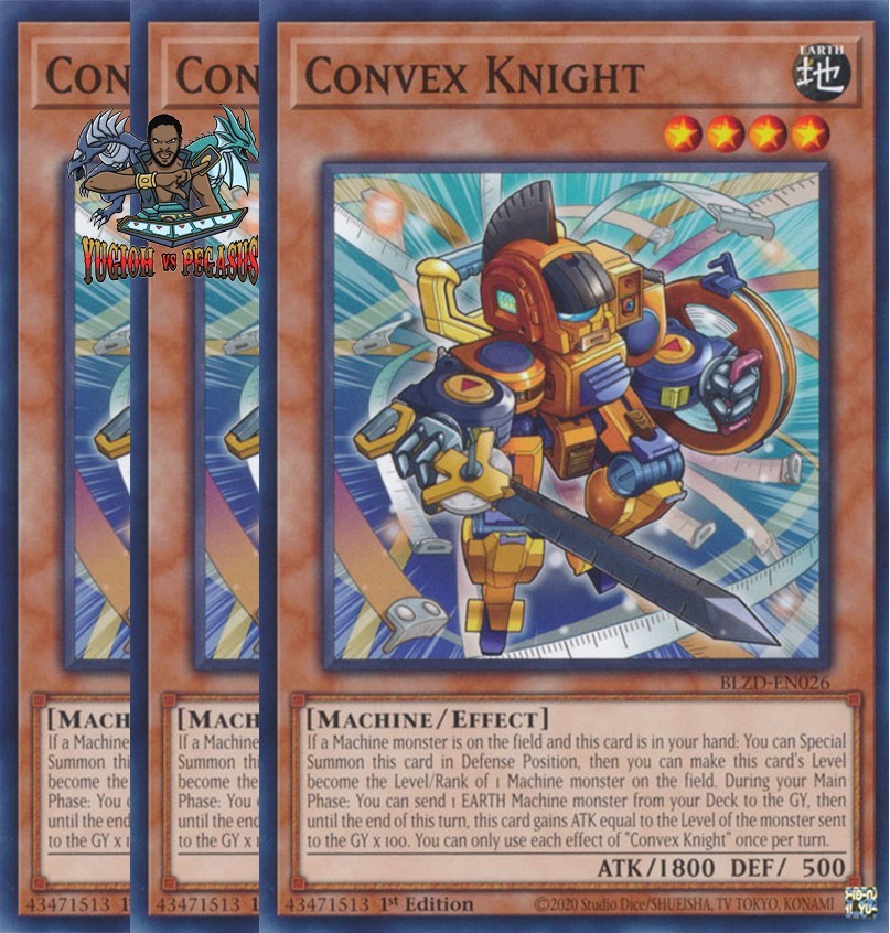 Yugioh! 3x Convex Knight BLZD-EN026 Common 1st Ed NM