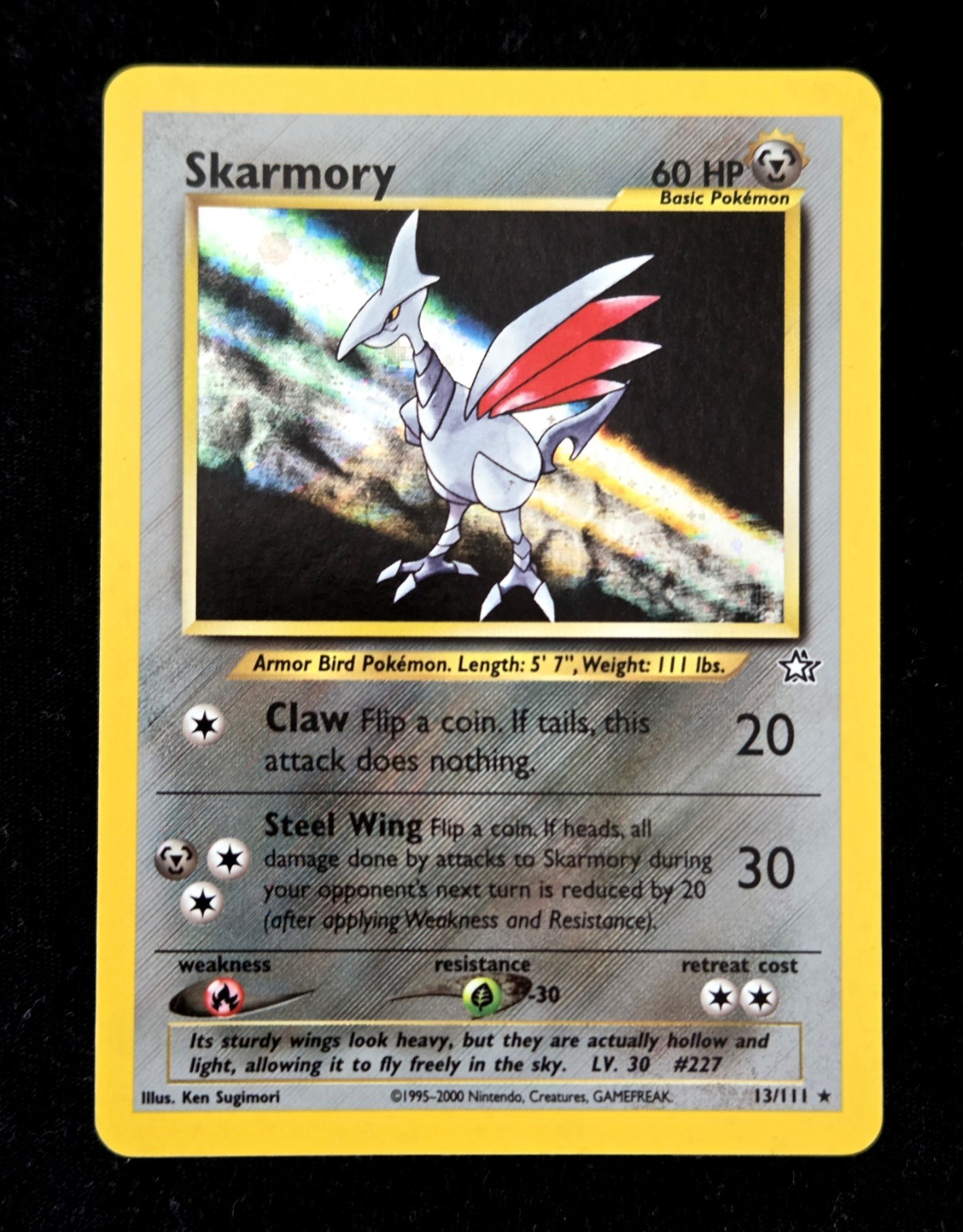 Skarmory 13/111 Neo Genesis Holo Unlimited Pokemon TCG Near Mint Clean
