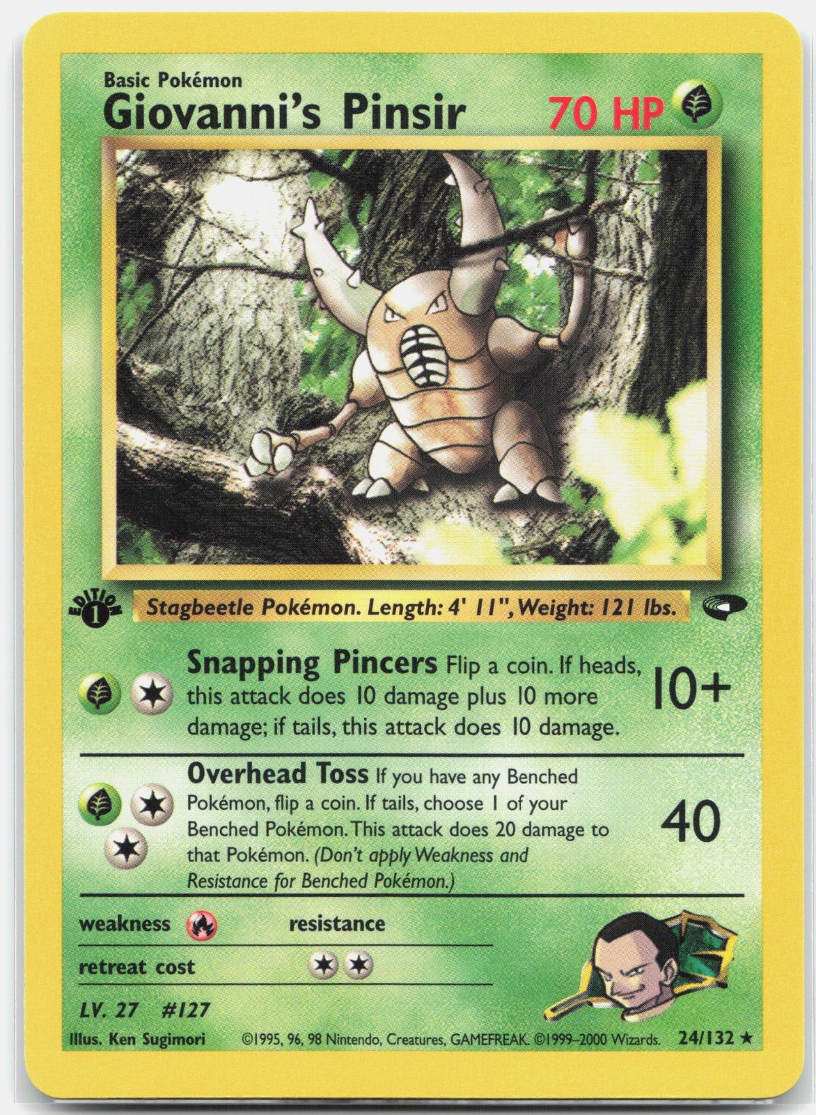 Giovanni’s Pinsir Rare Gym Challenge G2 Grass 1st Edition 024/132 2000 NM