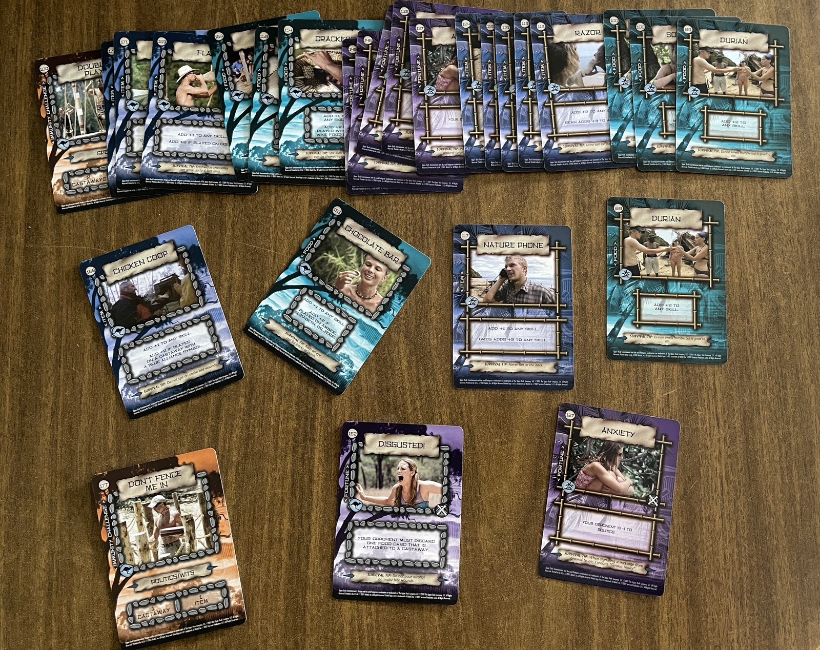 Survivor Trading Card Game 2001 collector card singles – various, buyer’s choice