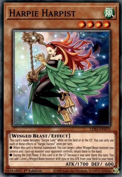 Yugioh Harpie Harpist 1st Edition Common LDS2-EN075 NM