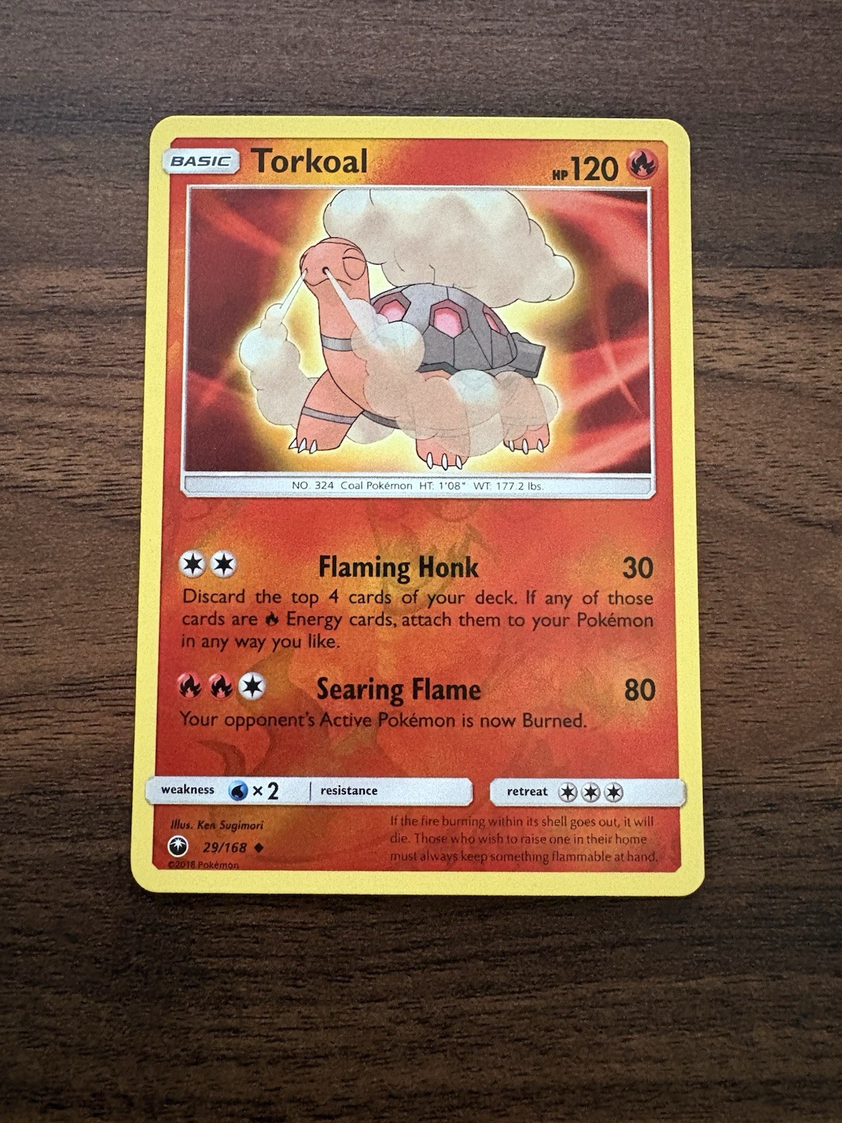 Reverse Holofoil – Torkoal – 29/168 – SM – Celestial Storm – NM