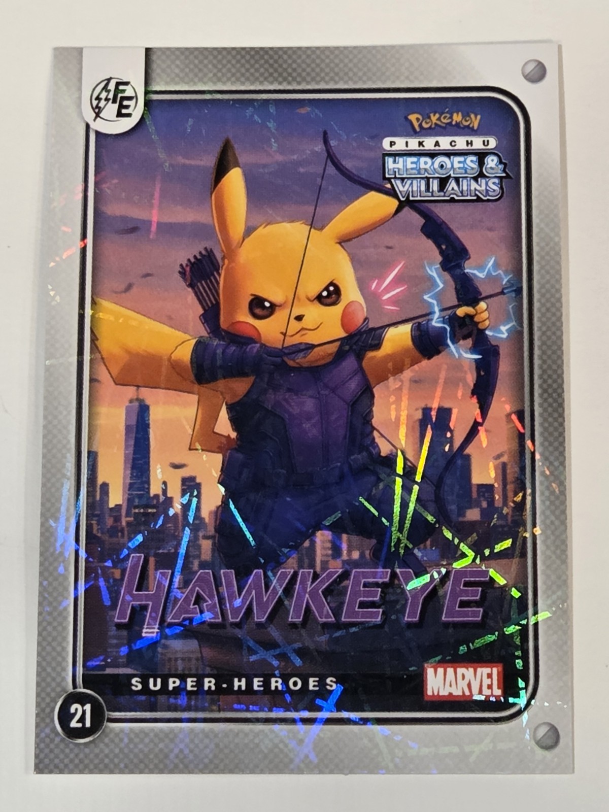 Hawkeye Pikachu Cosplay 21 Lazer Holo Heros & Villains Edition Fan Art Holo