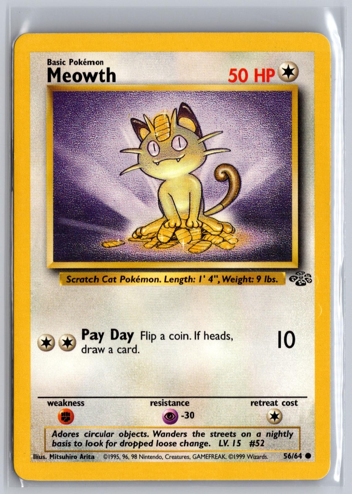 MEOWTH 56/64 COMMON JUNGLE POKEMON UNLIMITED