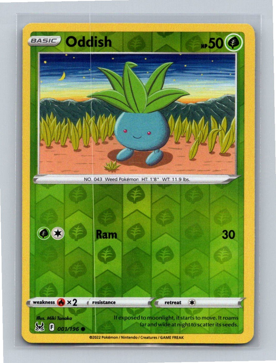 Oddish Reverse Holo 001/196 SWSH11: Lost Origin Common NM