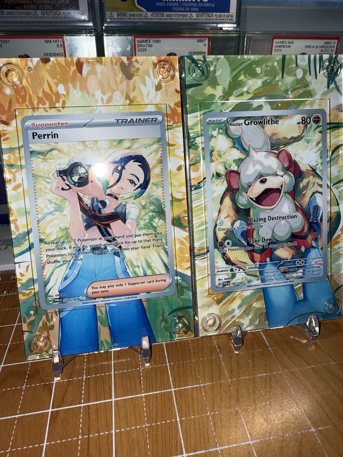 Perrin #220/167 and Hisuian Growlithe #181/167 Extended Art Case X 2