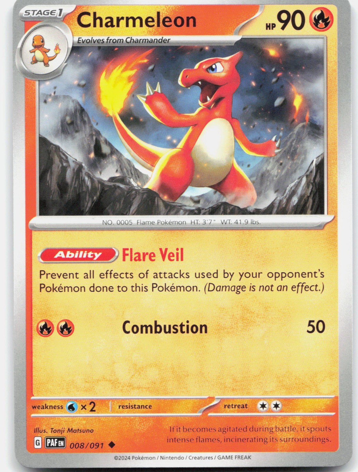 Charmeleon SV: Paldean Fates 008/091 Tonji Matsuno NM