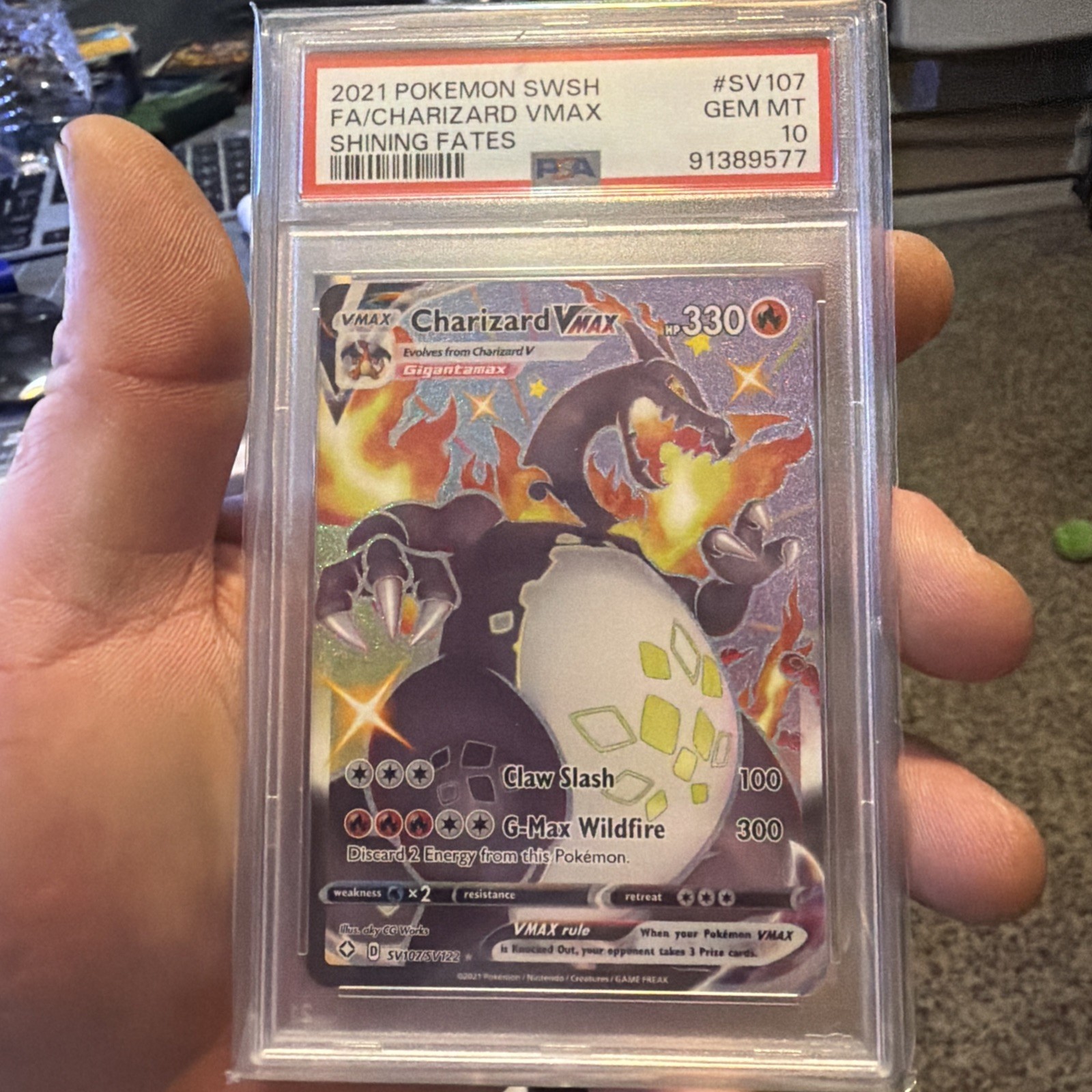2021 Shining Fates Charizard VMAX SV107/SV122 PSA 10 GEM MINT FA | SR Pokemon