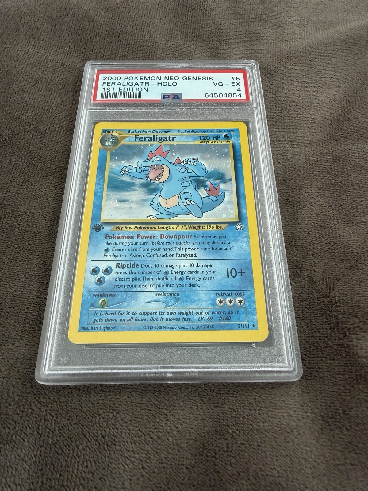 2000 Pokemon Neo Genesis #5 Feraligatr Holo 1st Edition PSA 4