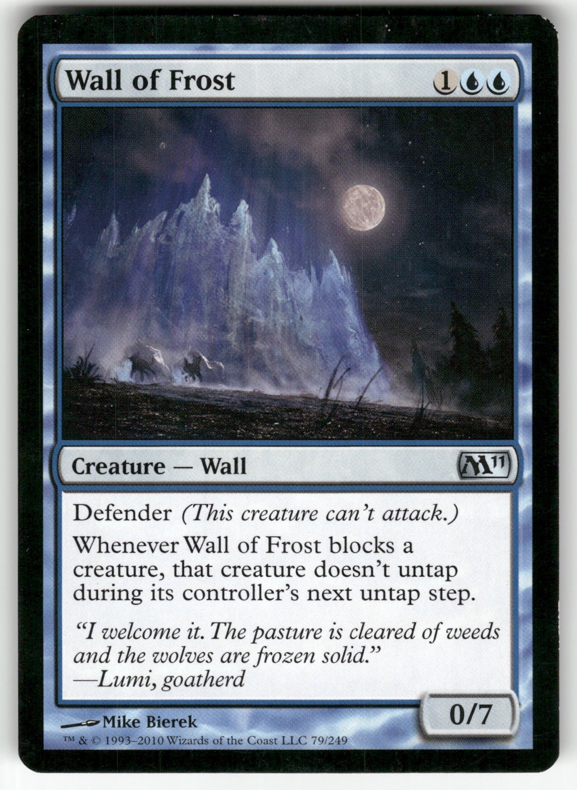 Wall of Frost 79 Magic 2011 (M11) Magic: The Gathering Lightly Played
