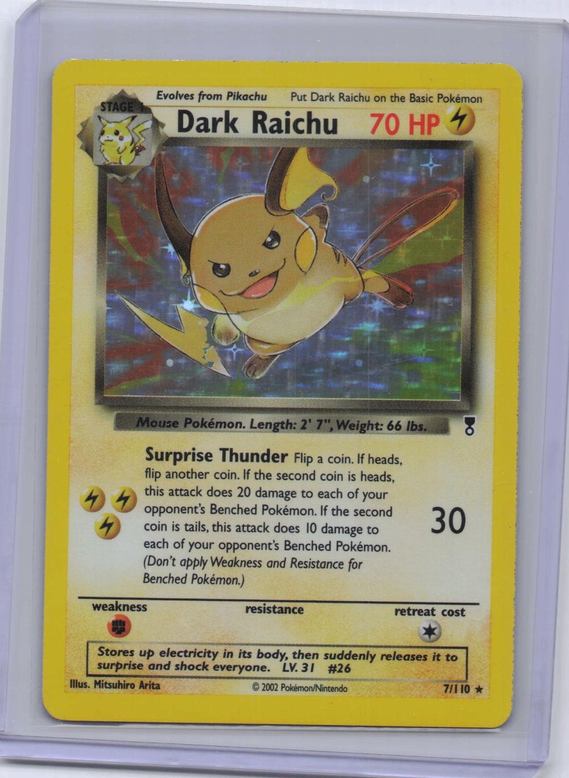 Dark Raichu 7/110 Holo Rare Legendary Collection Pokemon Lightly Played