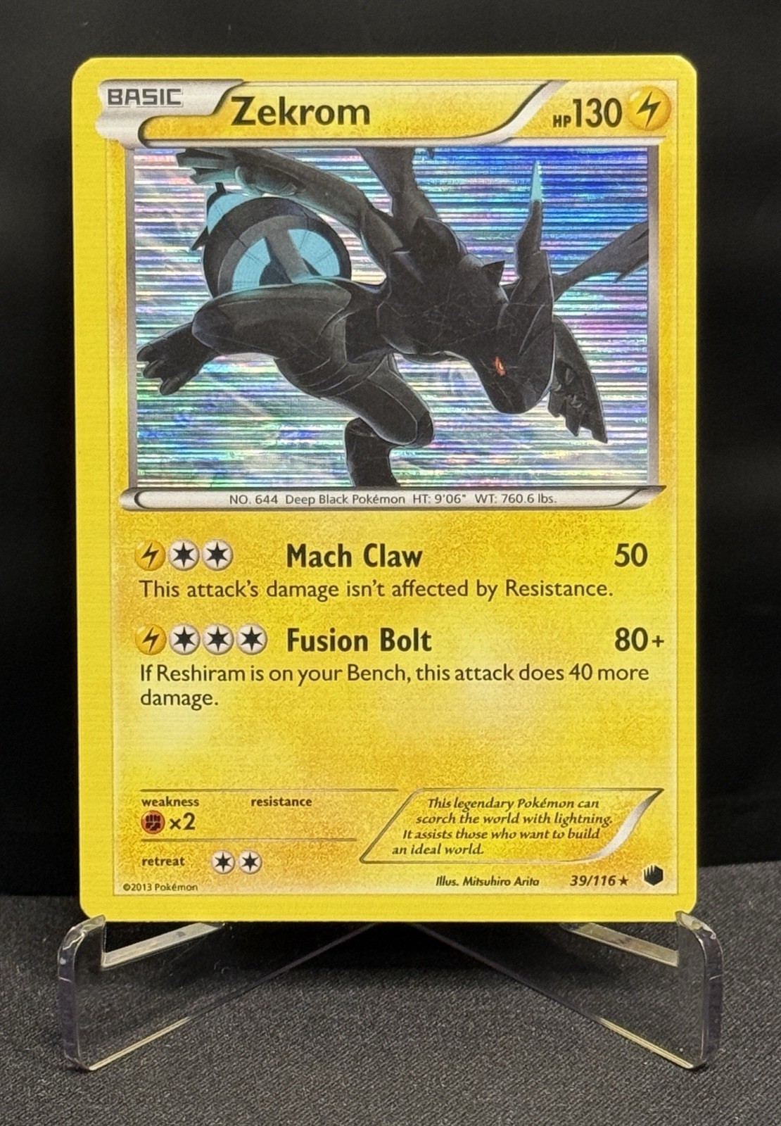 Zekrom 39/116 Holo Rare Plasma Freeze Pokemon Lightly Played