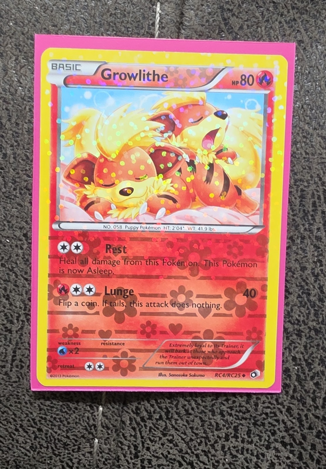 Growlithe RC4/RC25 Legendary Treasures: Radiant Collection Holo