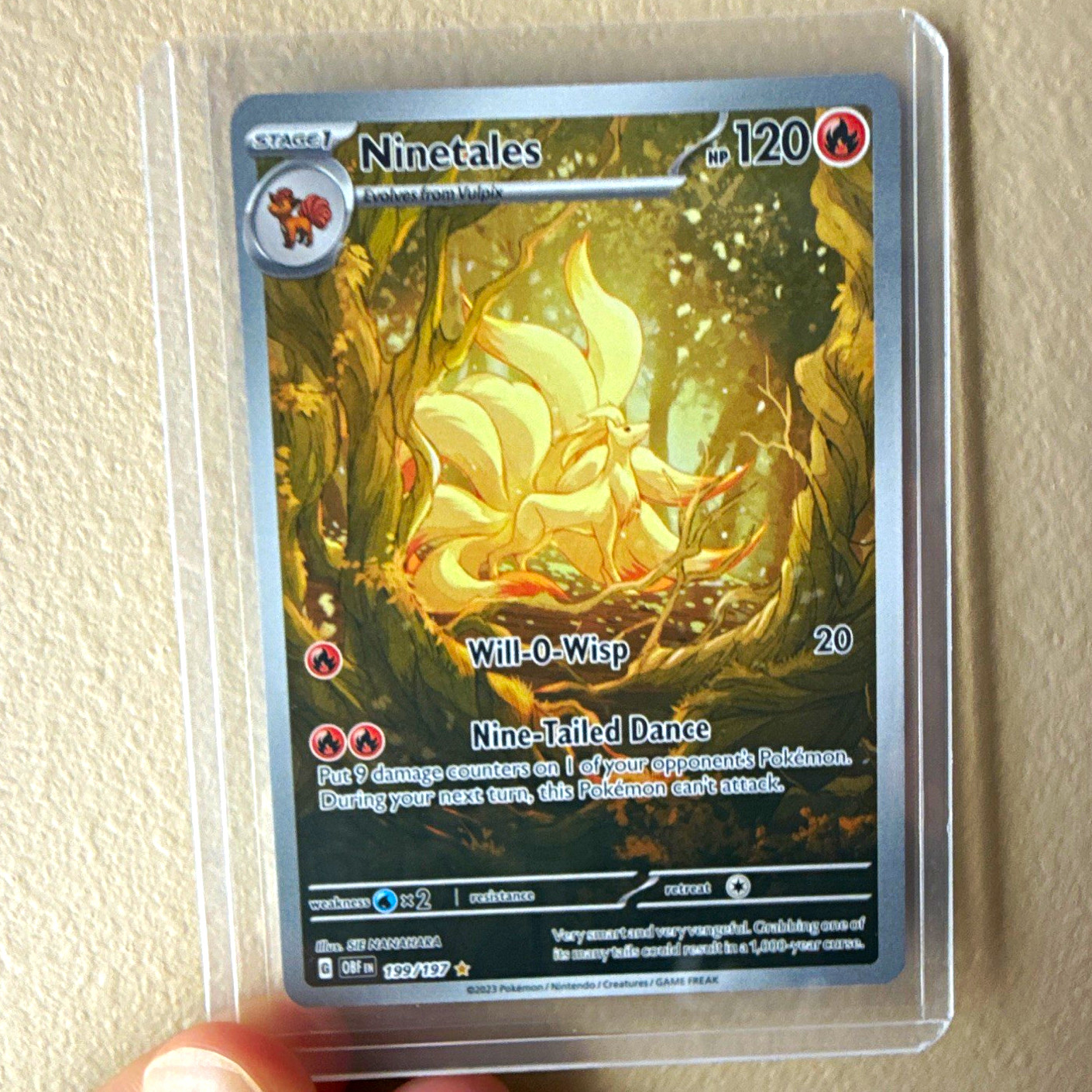 Pokémon TCG Ninetales Illustration Rare 199/197 Obsidian Flames