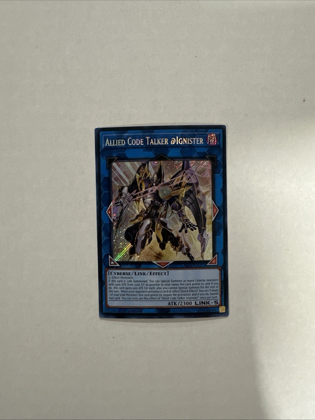 Yu-Gi-Oh Allied Code Talker @Ignister ALIN-EN051 Secret Rare 1st Edition NM