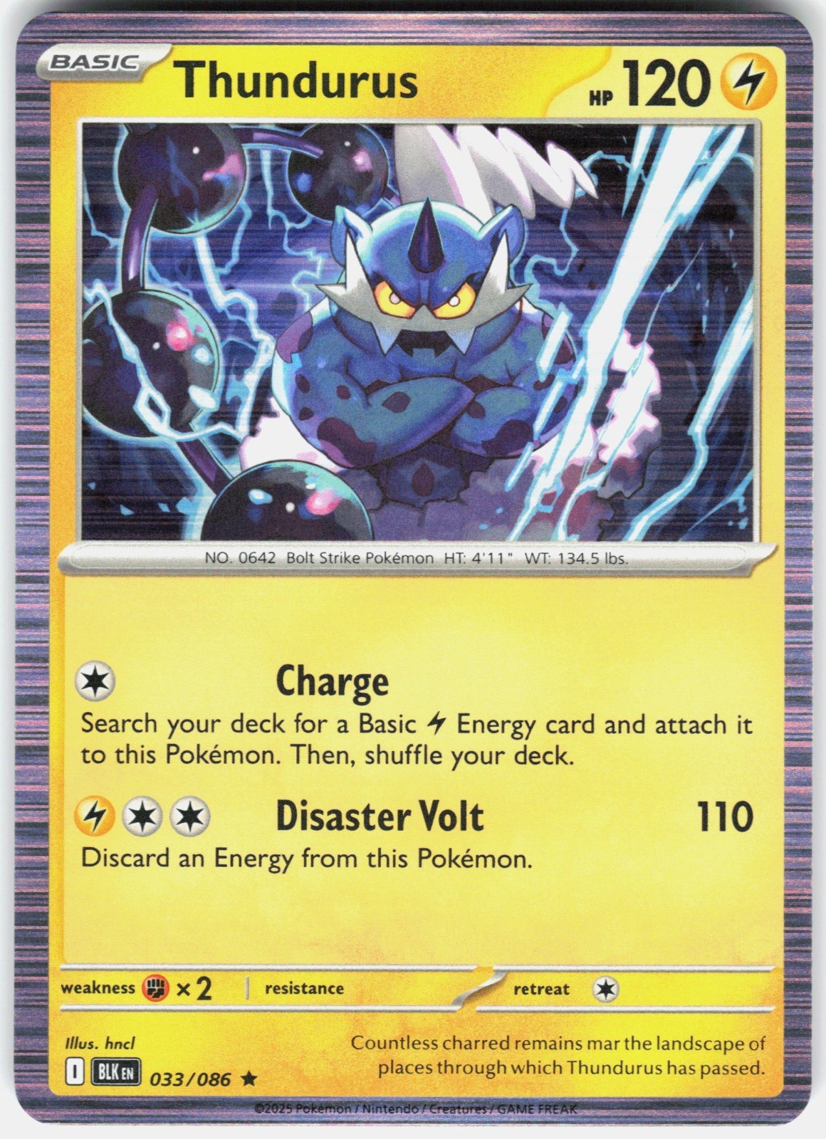 Thundurus Holo SV: Black Bolt 033/086 NM hncl