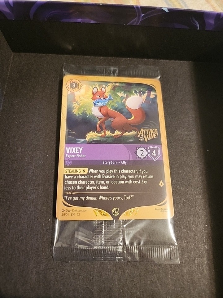 Prerelease Promo Disney Lorcana Vixey Expert Fisher Attack Of The Vine! 4/PD1