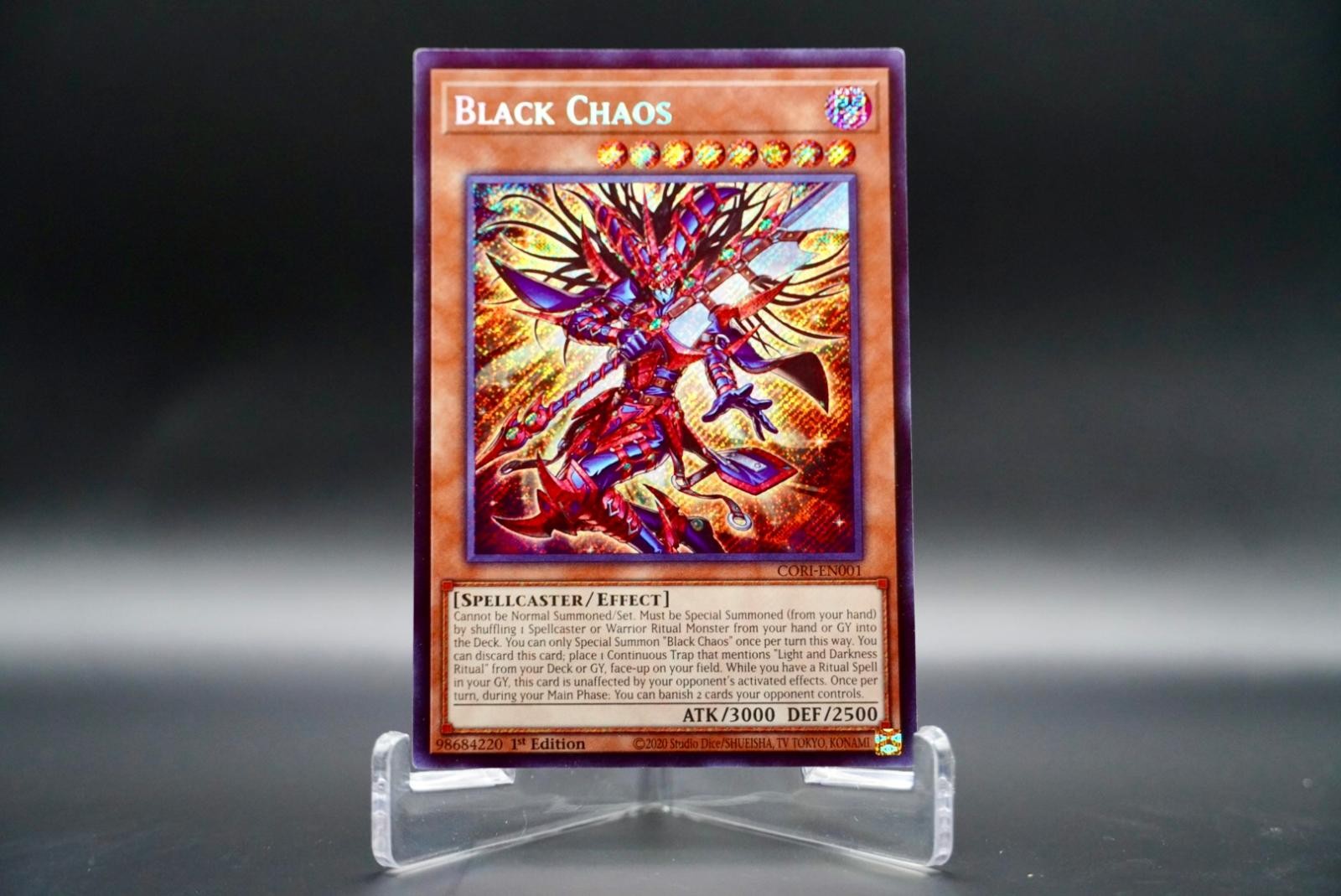 BLACK CHAOS CORI-EN001 SECRET RARE CHAOS ORIGINS YU-GI-OH 1ST EDITION NM