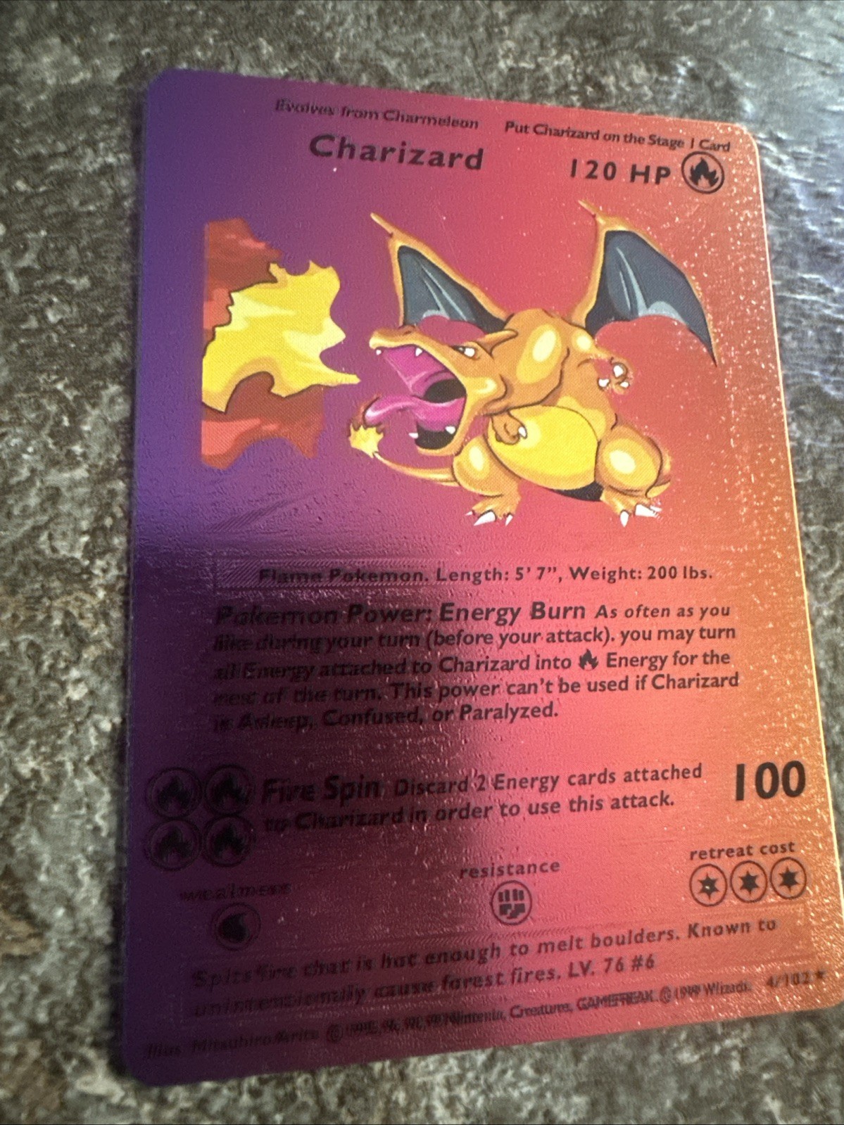 Charizard Multi Color Foil Fan Art Card