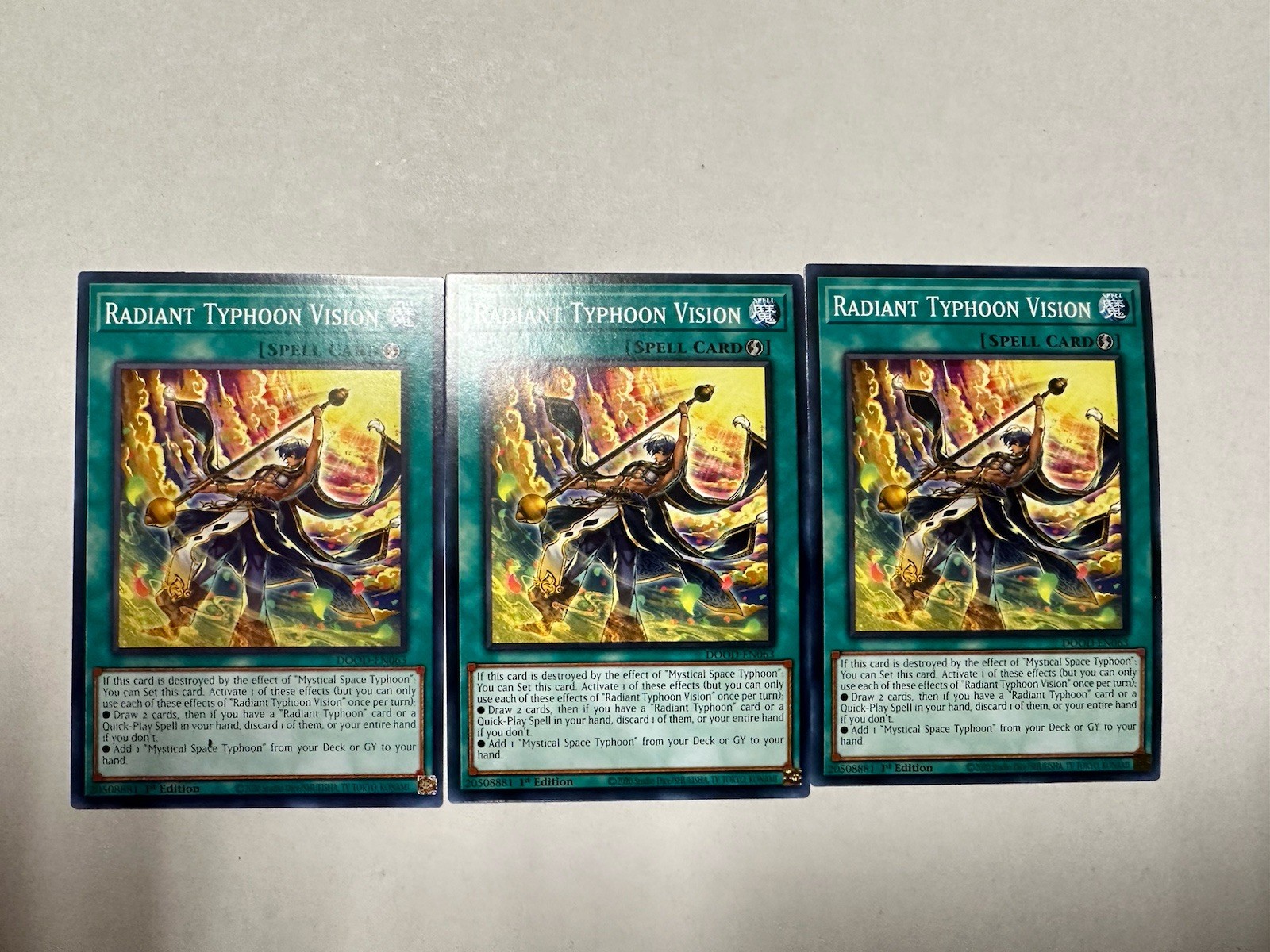 3x Radiant Typhoon Vision Common DOOD-EN063 NM Doom of Dimensions playset