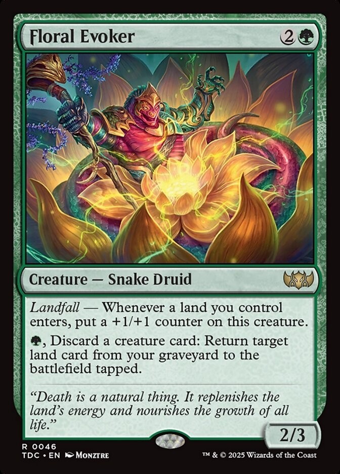 Floral Evoker 0046 Non Foil Rare Tarkir Dragonstorm Commander MTG NM
