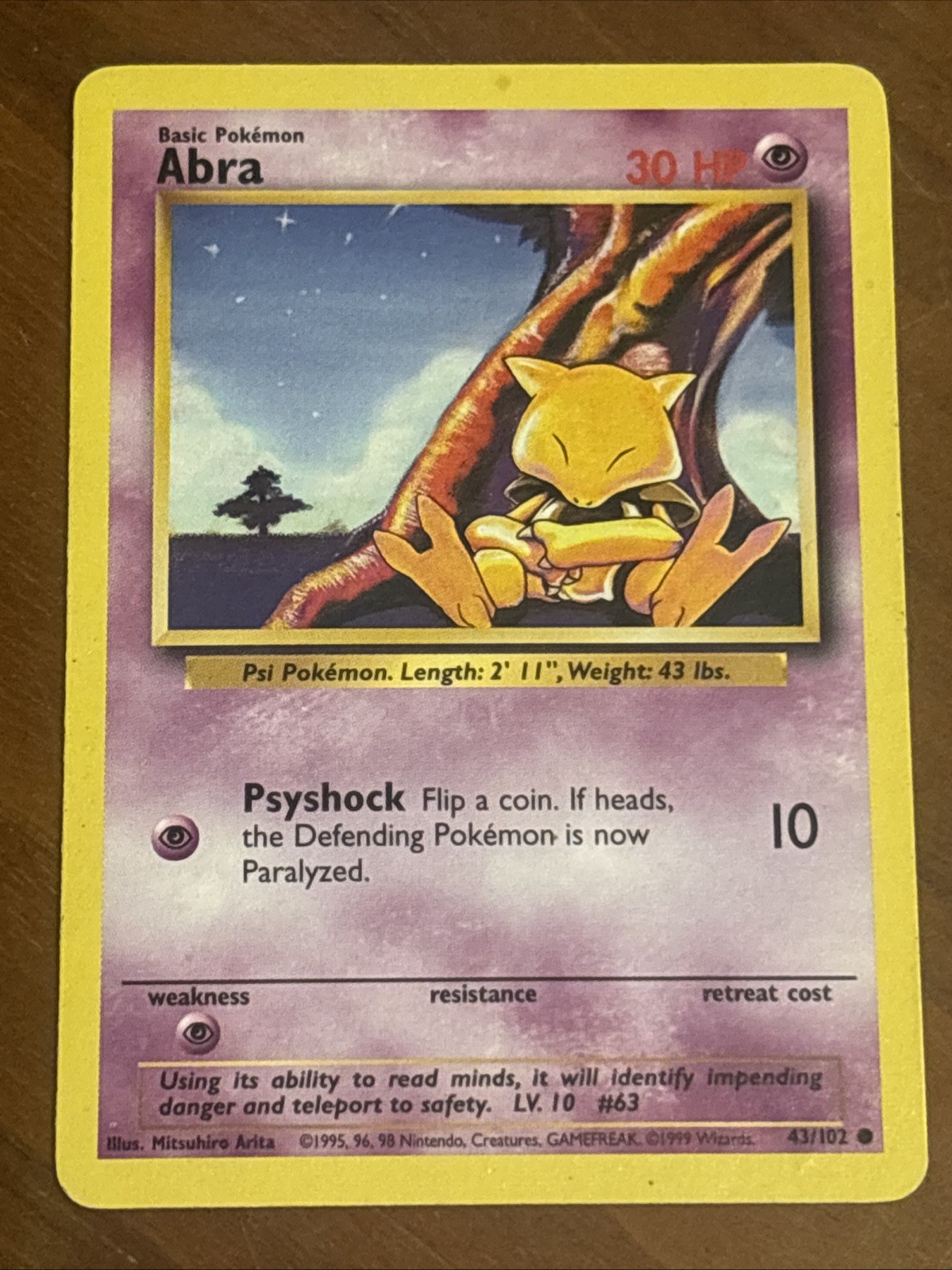 Abra 43/102 Base Set Regular 1999 MP+