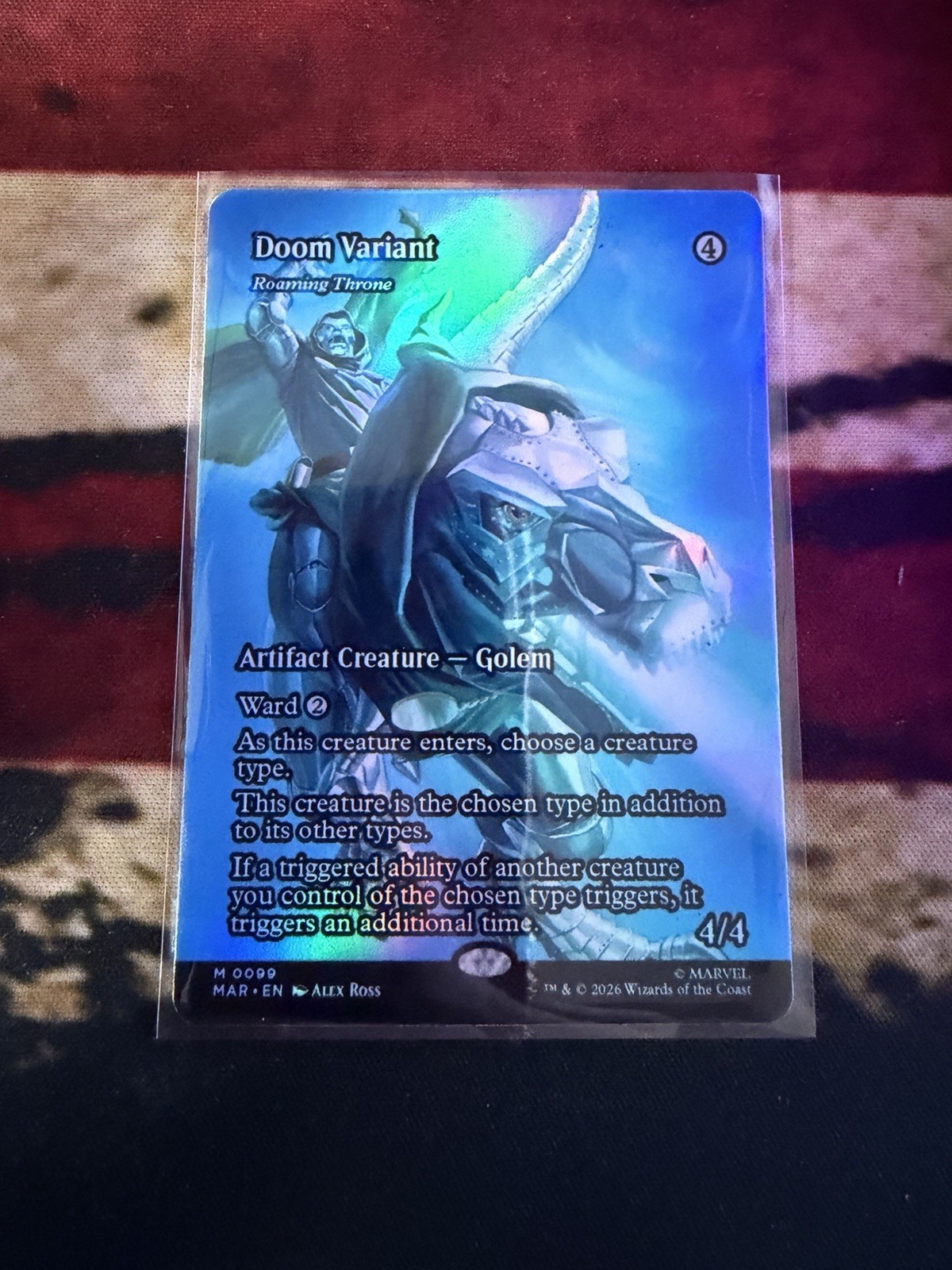 Doom Variant ( Roaming Throne) Foil Play Test Card