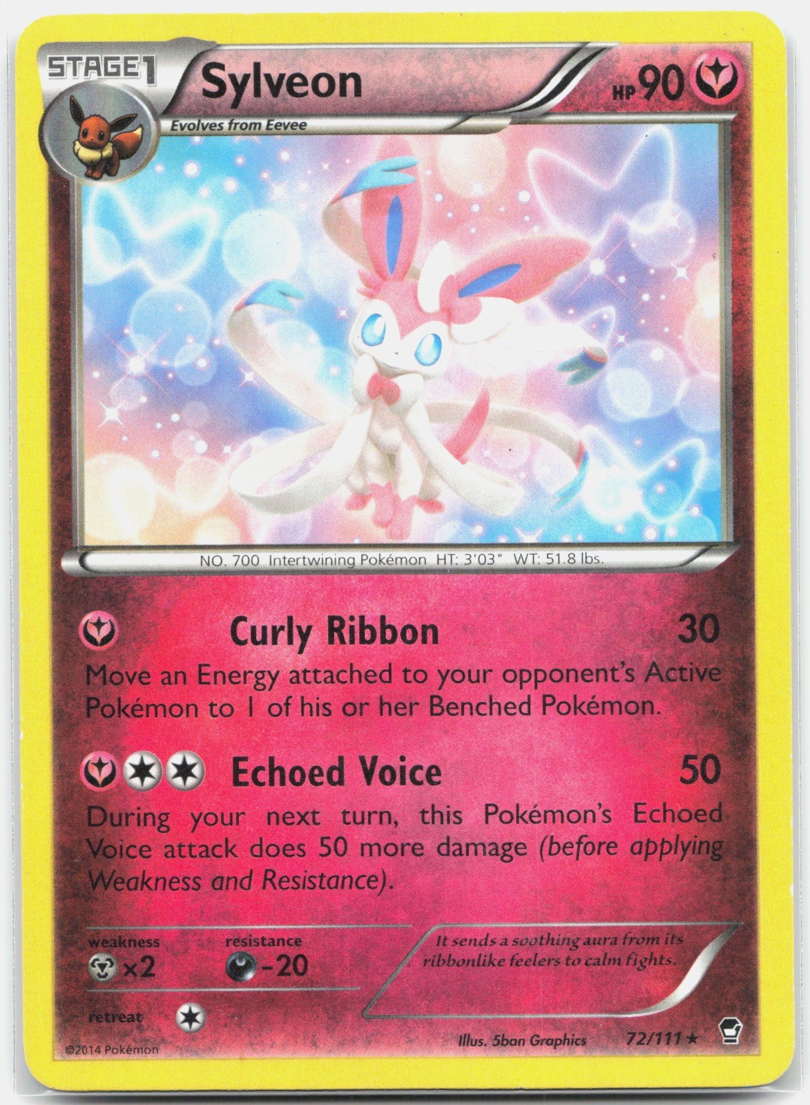 Sylveon Rare XY – Furious Fists FFI Fairy 72/111 2014 LP