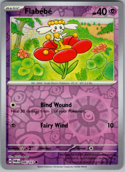 Pokemon – Flabebe – 086/167 – Reverse Holo – Twilight Masquerade -NM/M